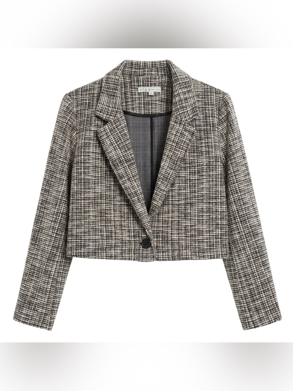 Cleo Petites Cropped Tweed Blazer - Textured Knit Jacket - Size Large Petite